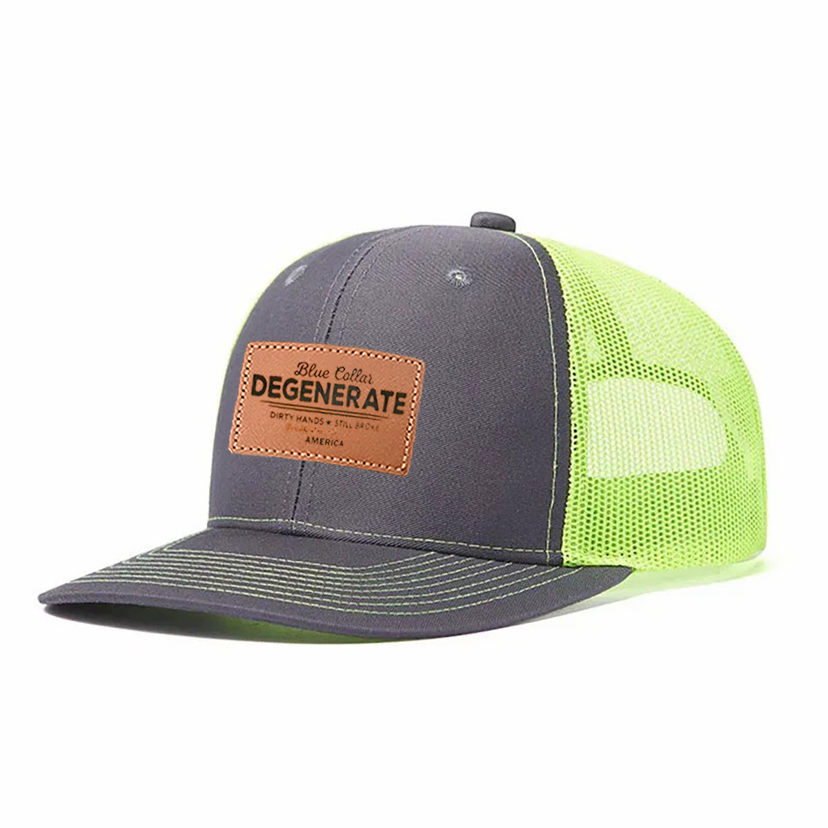 Blue Collar Degenerate Leather Patch Trucker Hat