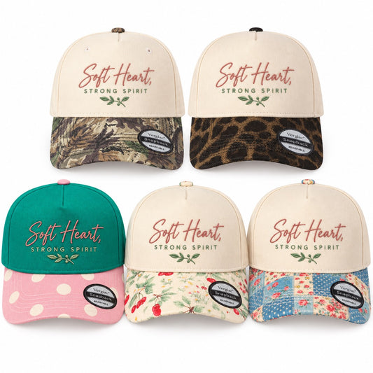 5-Panel Embroidered Cotton Trucker Hat with Printed Brim and Structured Front, Adjustable Unisex Baseball Cap, 1 Piece