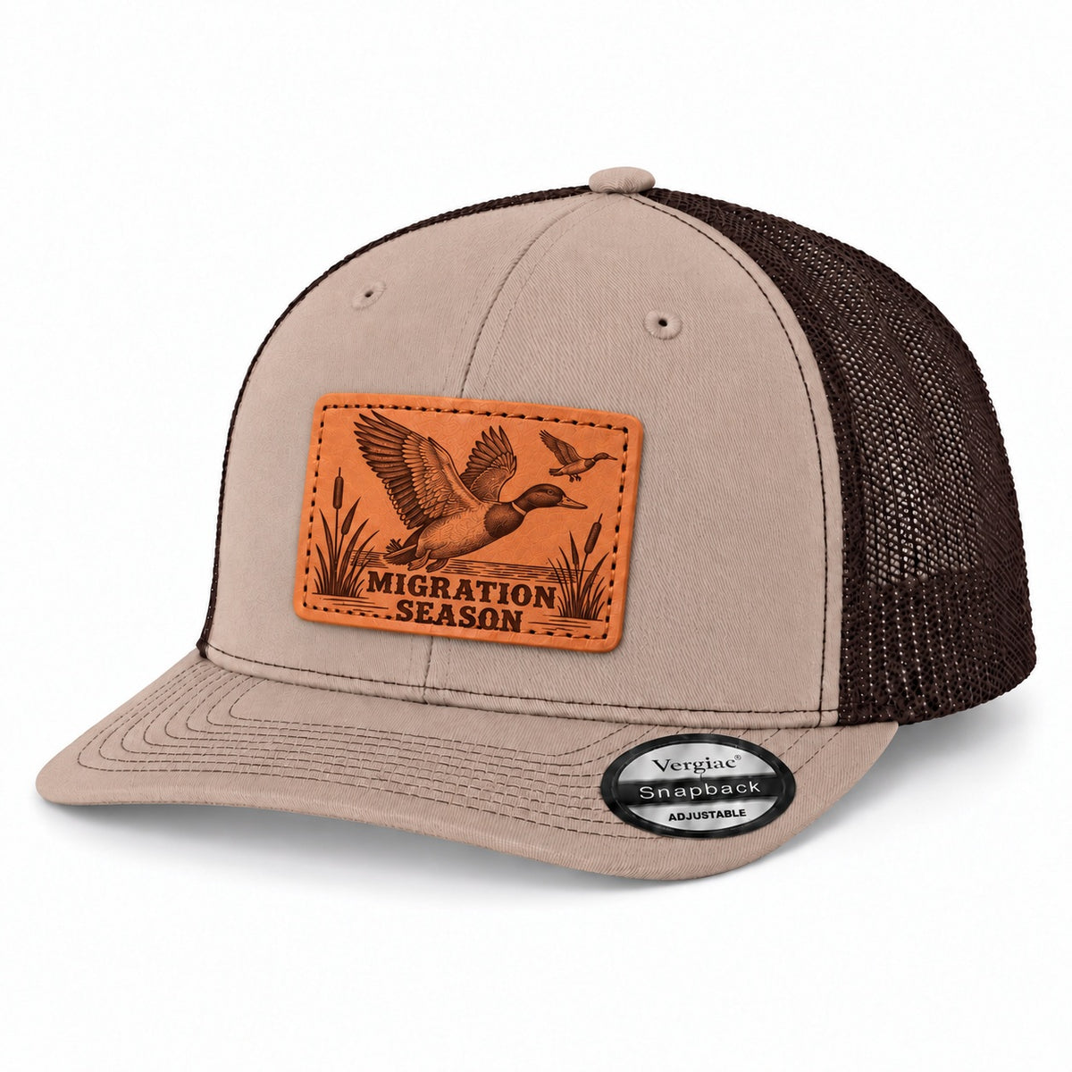 Migration Season Leather Patch Trucker Hat