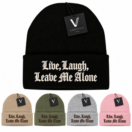 A Gothic font Embroidered Acrylic Knitted Hat Unisex High Elasticity High Gram Weight Warm and Comfortable
