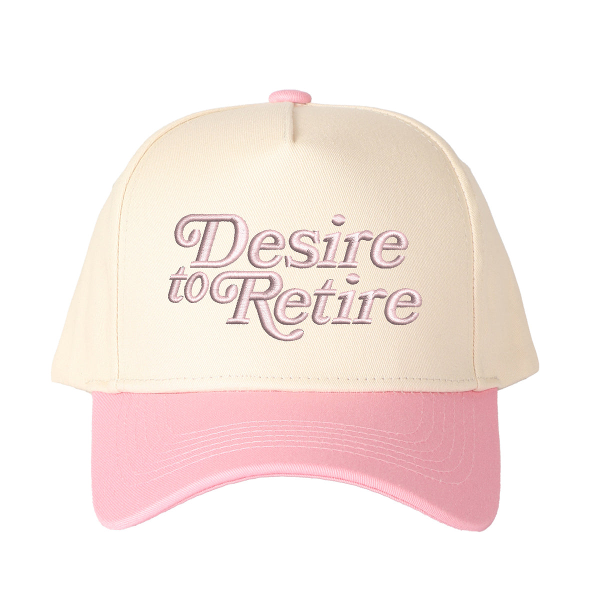 "Desire to Retire" Letter Embroidered Patchwork Trucker Hat | Adjustable Unisex Snapback, Dream Life Travel Essential Cap