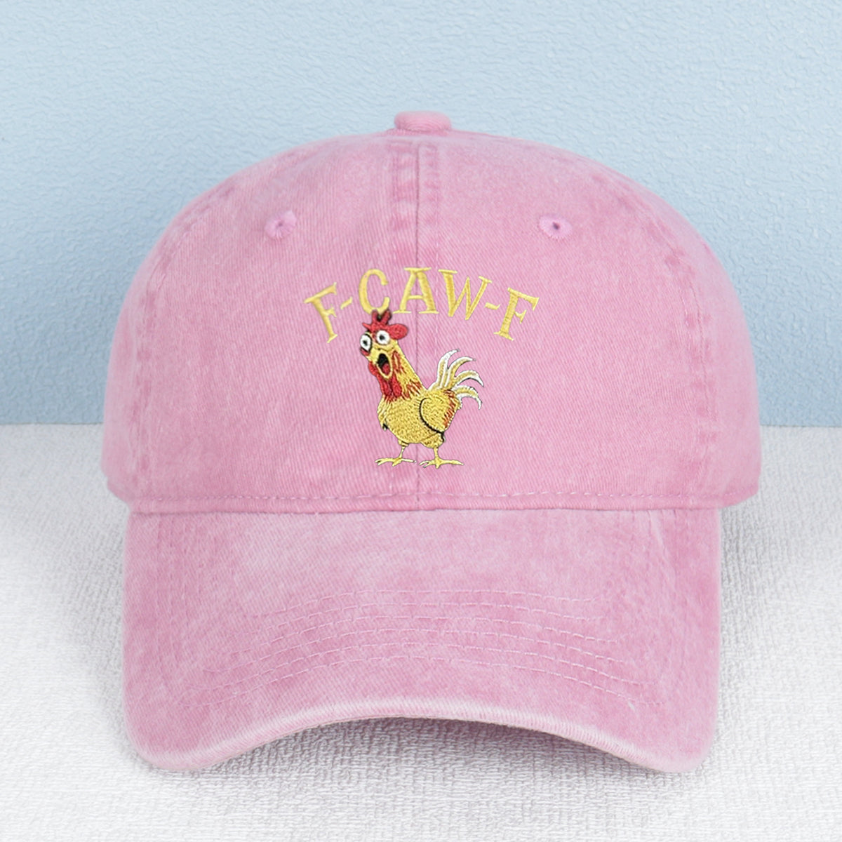 Funny F-caw-f Rooster Embroidered Vintage Hat