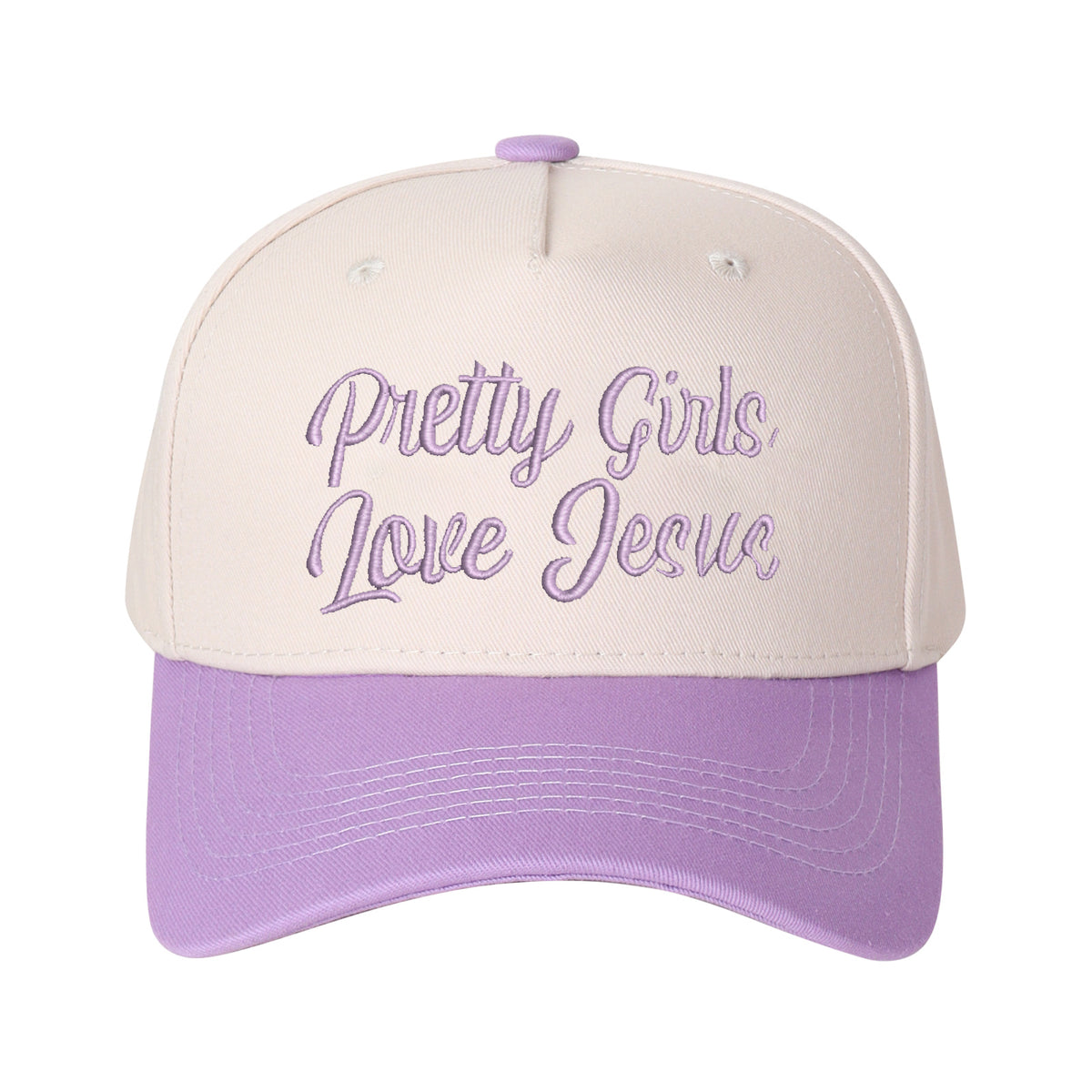 Pretty Girls Love Jesus Embroidered Trucker Hat