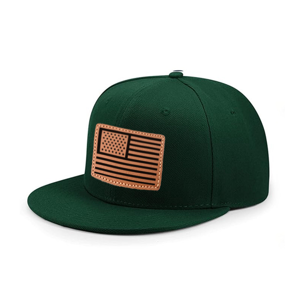 American Flag Leather Patch Trucker Hat