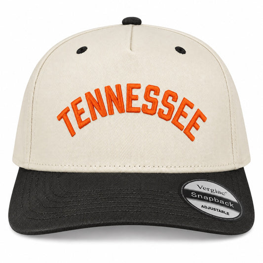 TENNESSEE Side-Embroidered 5-Panel Cotton Trucker Hat with Printed Brim and Structured Front, Adjustable Unisex Baseball Cap, 1 Piece