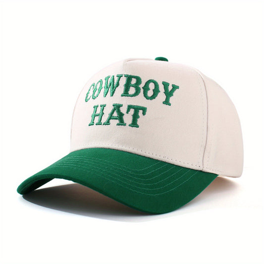 COWBOY HAT Embroidered Patchwork Trucker Cap | Adjustable Unisex Snapback, Western Essential