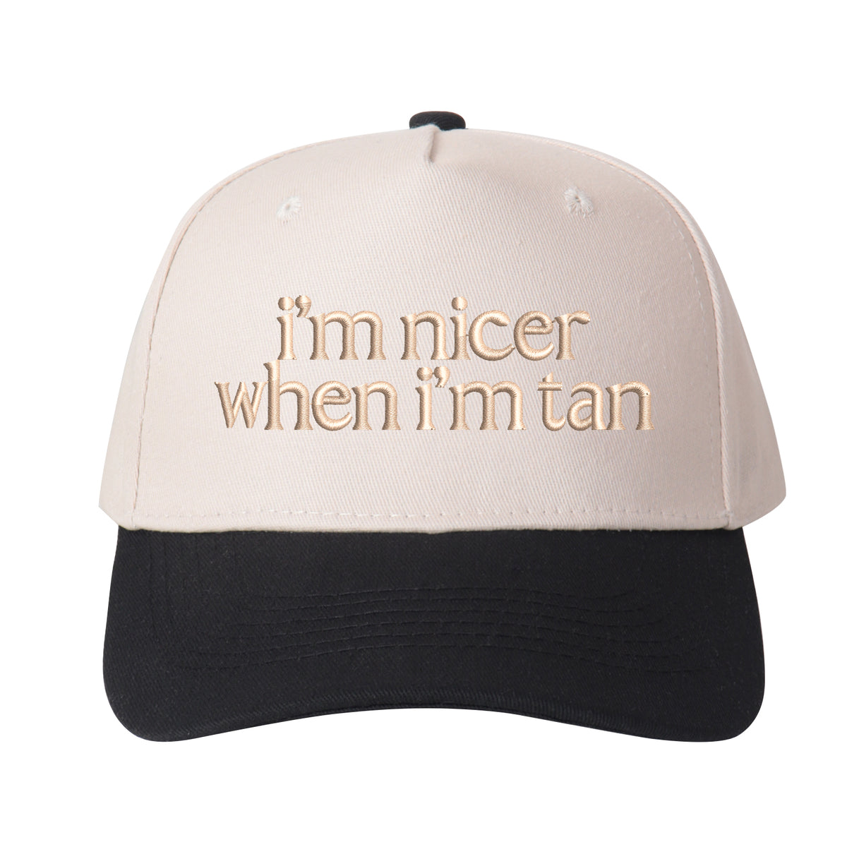 1pc “I'm Nicer When I'm Tan” Embroidered Trucker Hat for Women, Stylish Baseball Cap