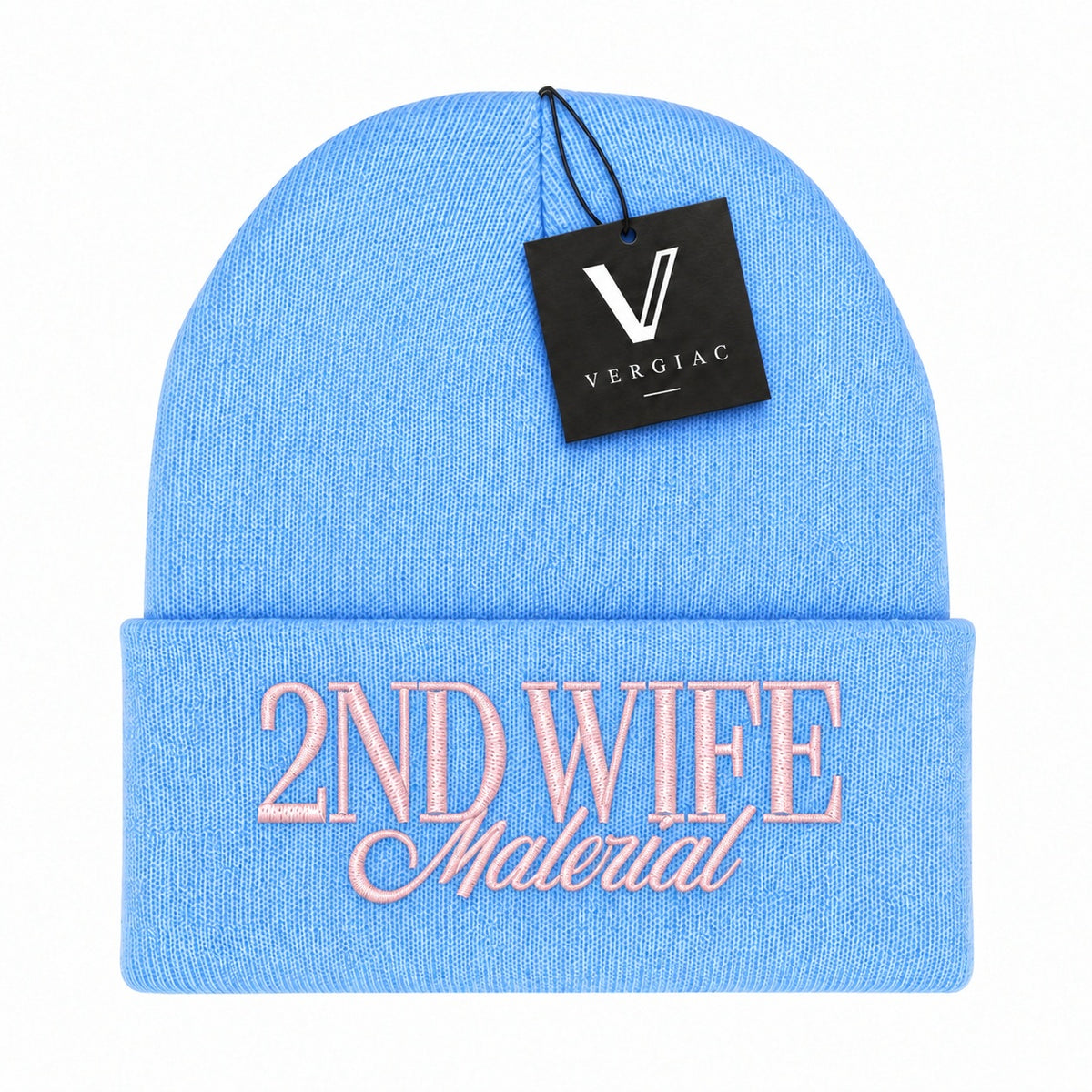 A 2ND WIFE Embroidered Acrylic Knitted Hat Unisex High Elasticity High Gram Weight Warm and Comfortable