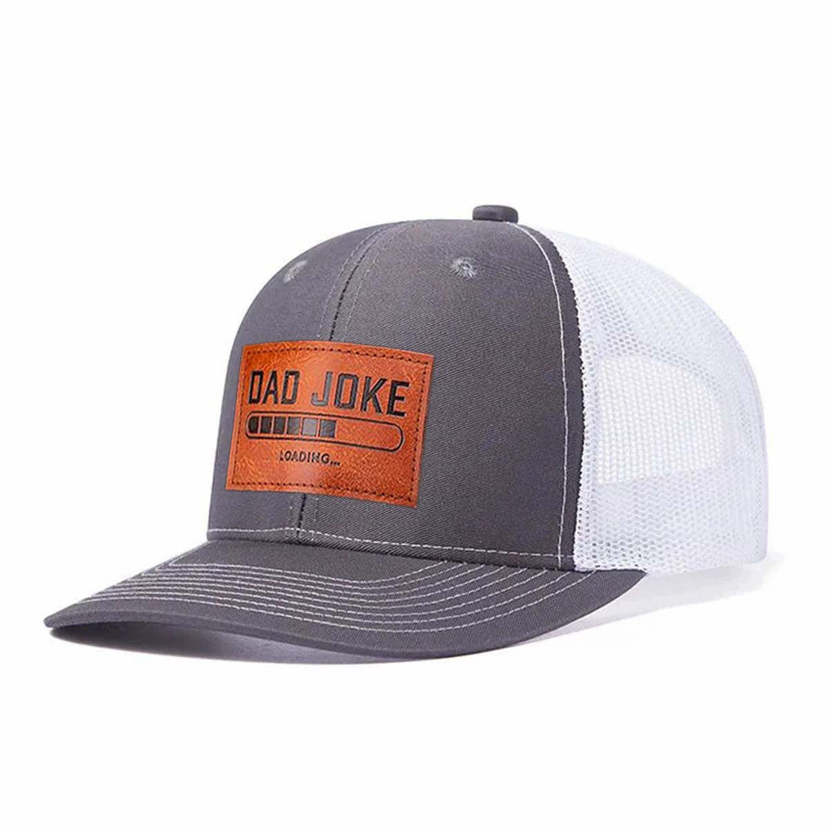 Dad Joke Loading... Leather Patch Trucker Hat