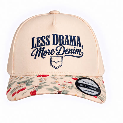 Less Drama, More Denim 5-Panel Trucker Hat