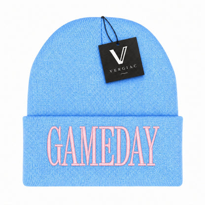 A GAMEDAY Embroidered Acrylic Knitted Hat Unisex High Elasticity High Gram Weight Warm and Comfortable