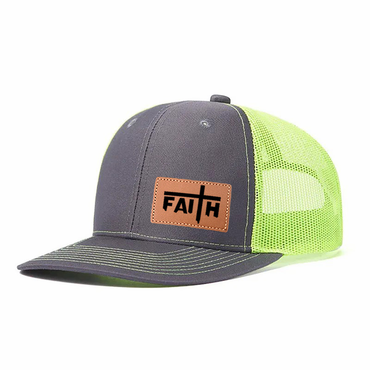 Faith Leather Patch Trucker Hat