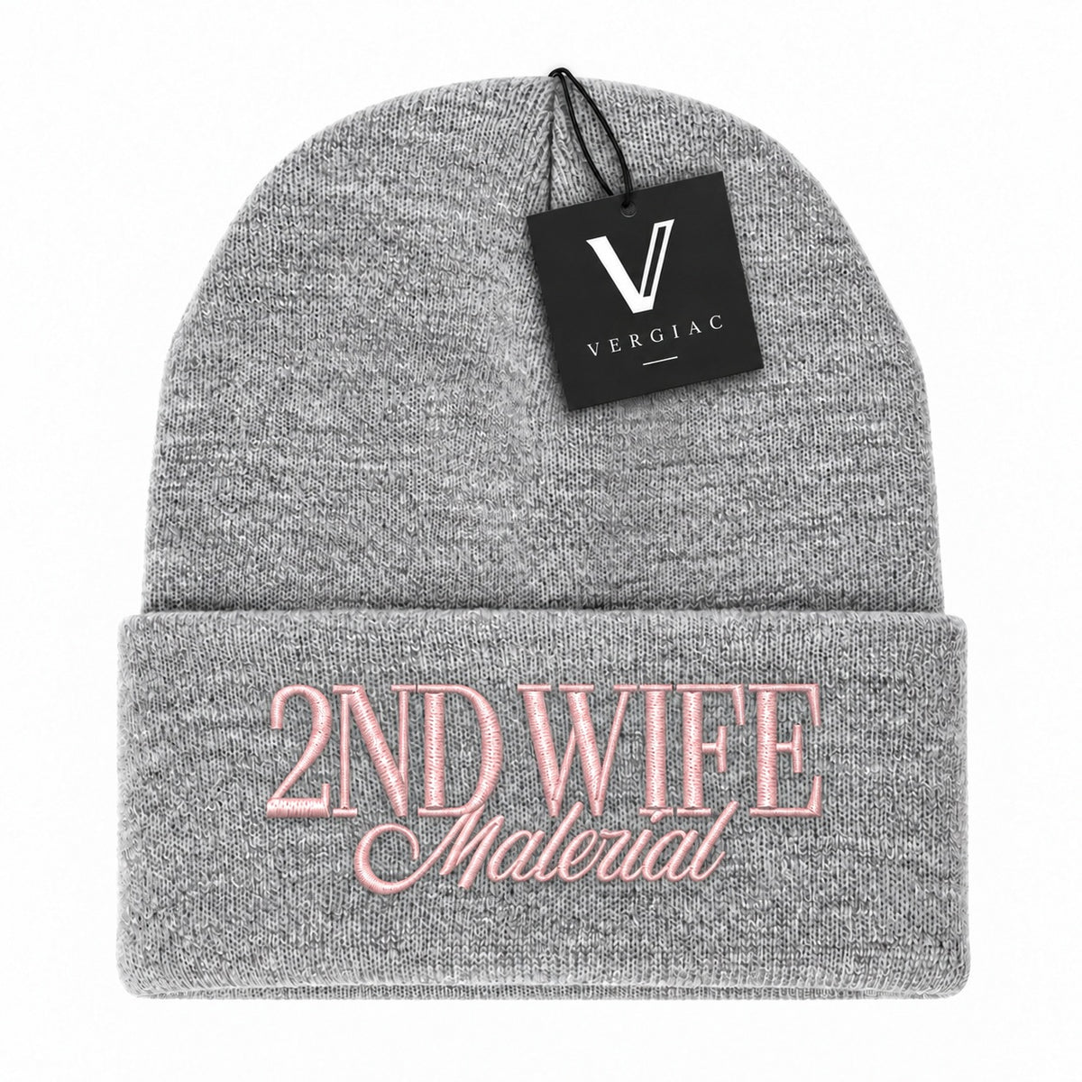 A 2ND WIFE Embroidered Acrylic Knitted Hat Unisex High Elasticity High Gram Weight Warm and Comfortable