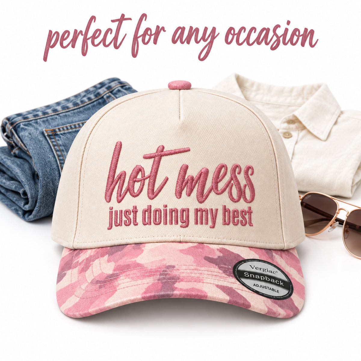 Hot Mess Just Doing My Best 5-Panel Trucker Hat