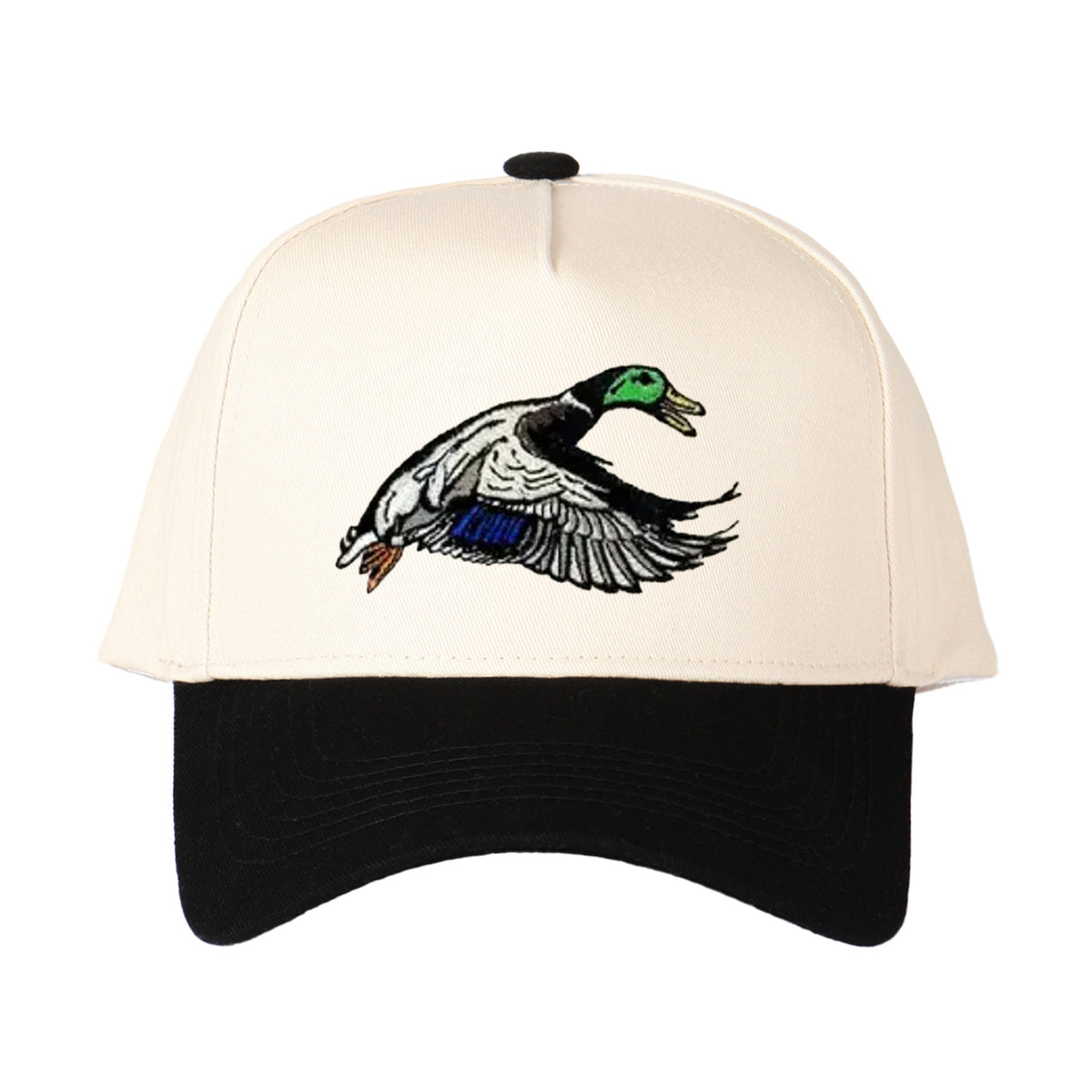Flying Mallard Duck Embroidered Trucker Hat