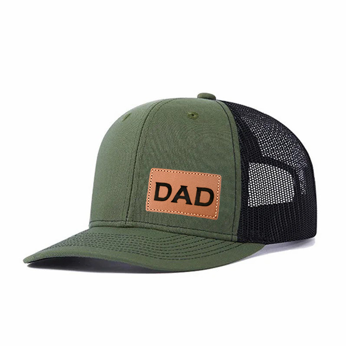 Dad Leather Patch Trucker Hat