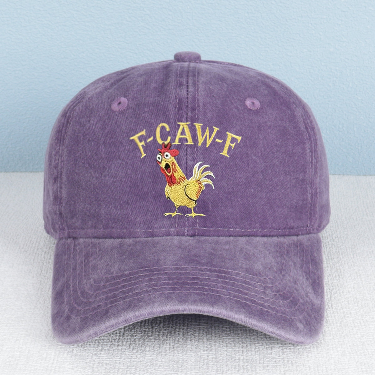 Funny F-caw-f Rooster Embroidered Vintage Hat