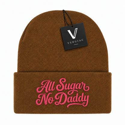 A All Sugar No Daddy Embroidered Acrylic Knitted Hat Unisex High Elasticity High Gram Weight Warm and Comfortable