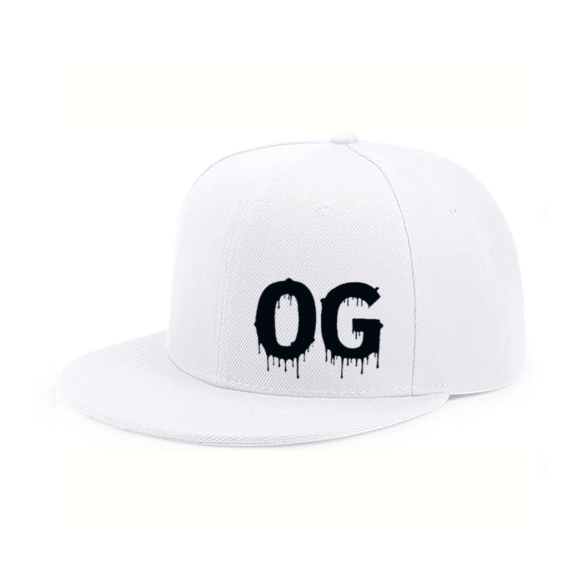 Vintage Og Dripping Print Flat Brim Snapback Hat