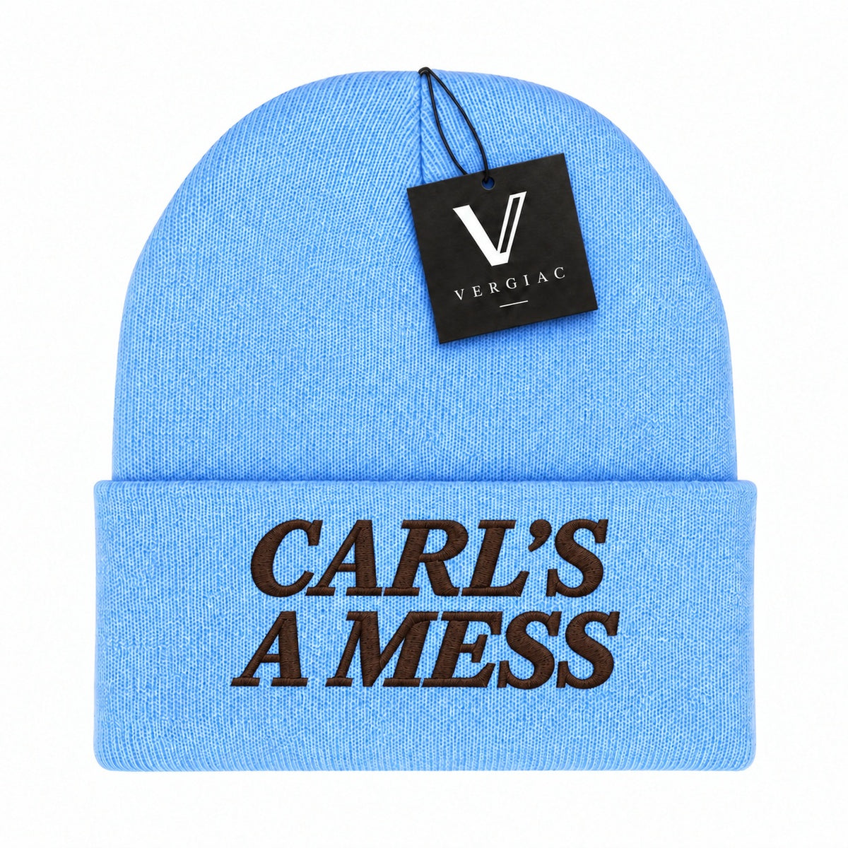 A CARL'S A MESS Embroidered Acrylic Knitted Hat Unisex High Elasticity High Gram Weight Warm and Comfortable