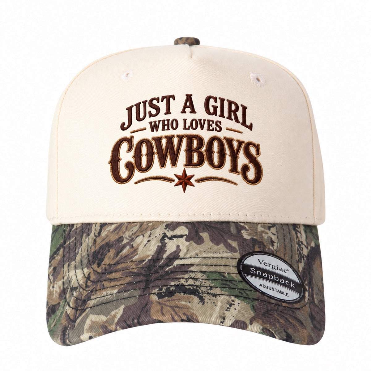 Just A Girl Who Loves Cowboys Western 5-Panel Trucker Hat