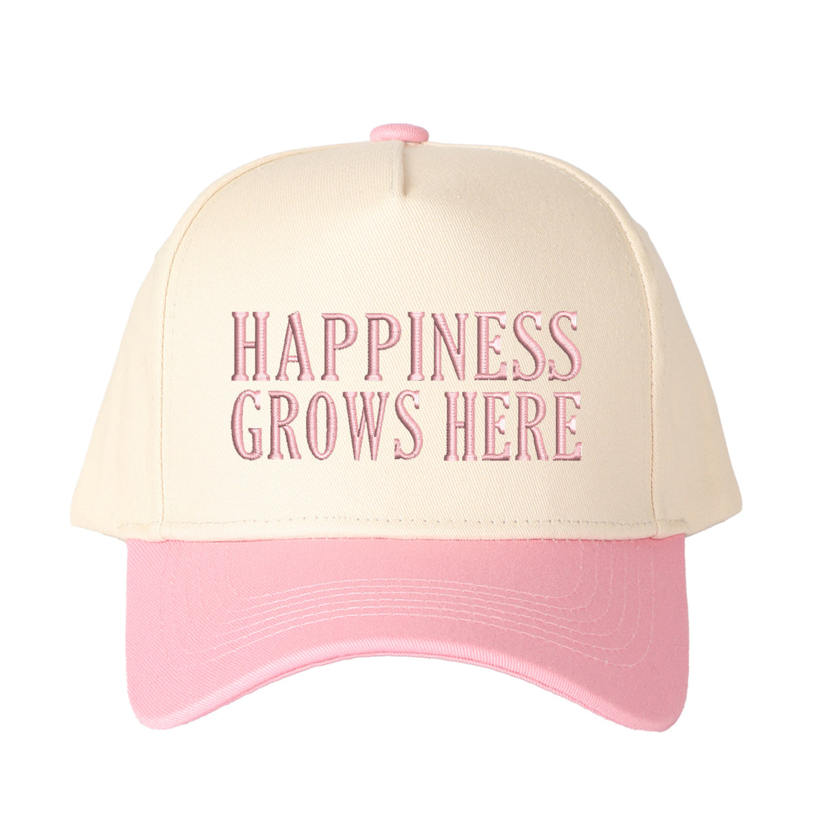 Happiness Grows Here Embroidered Trucker Hat