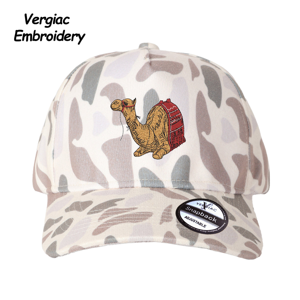 Camel Embroidered Trucker Hat