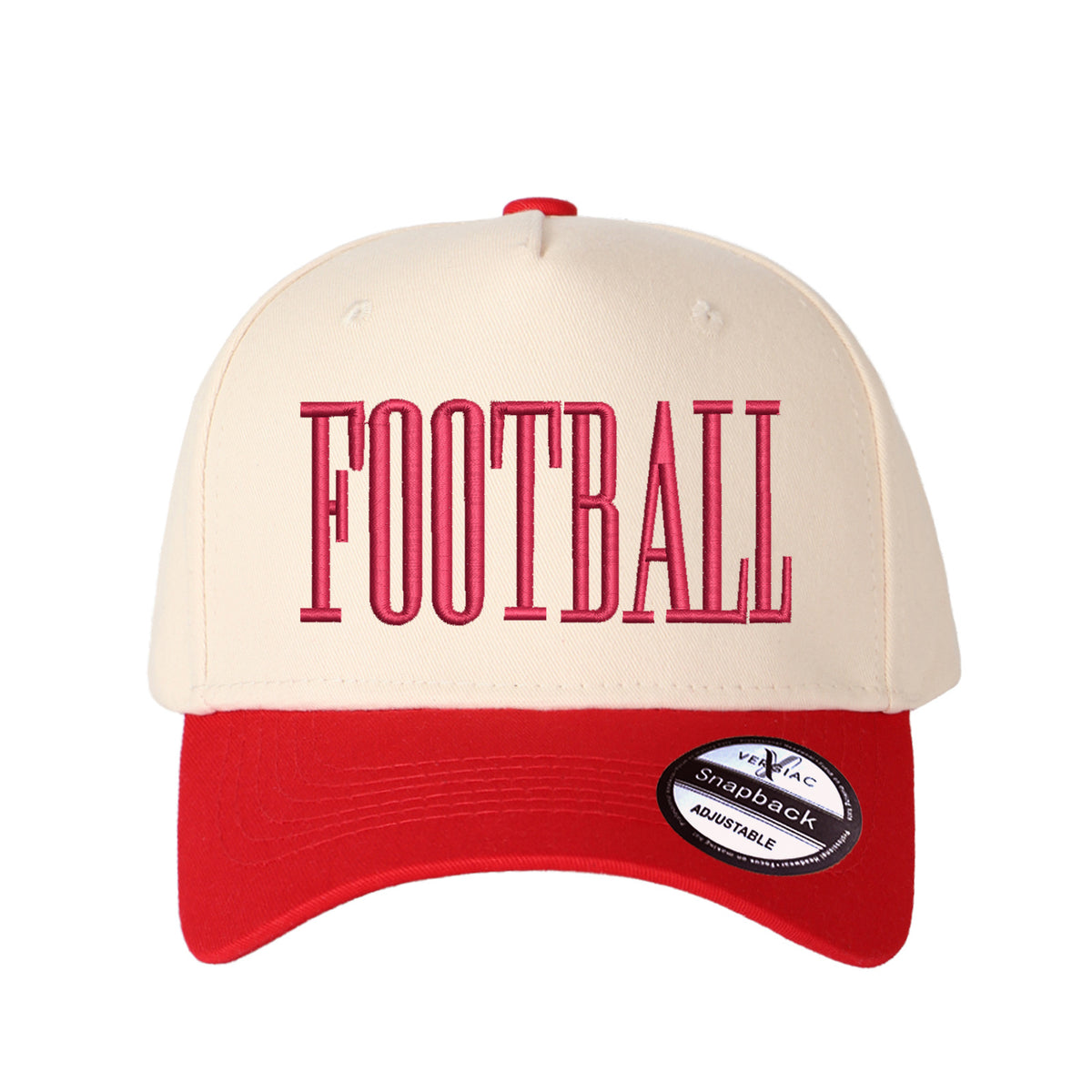 FOOTBALL Letter Embroidered Color Block Trucker Hat Unisex Adjustable Cotton Breathable Fashion Cap for Travel Daily Wear