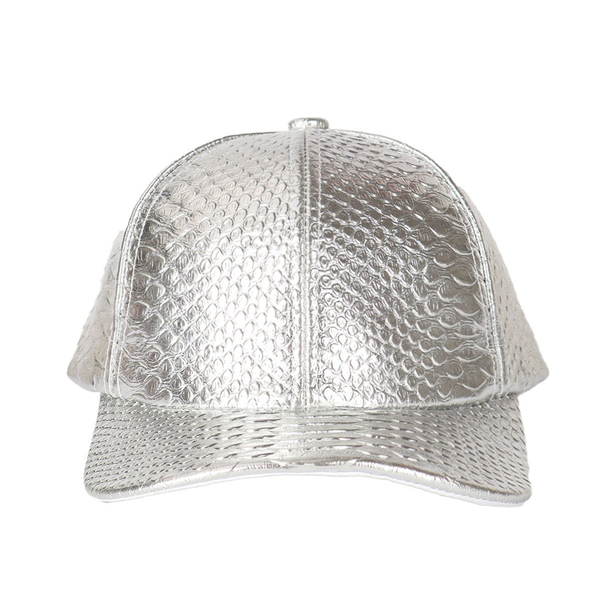 Faux Snakeskin Leather Baseball Cap