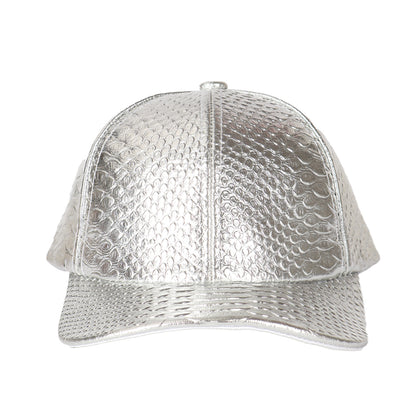 Faux Snakeskin Leather Baseball Cap