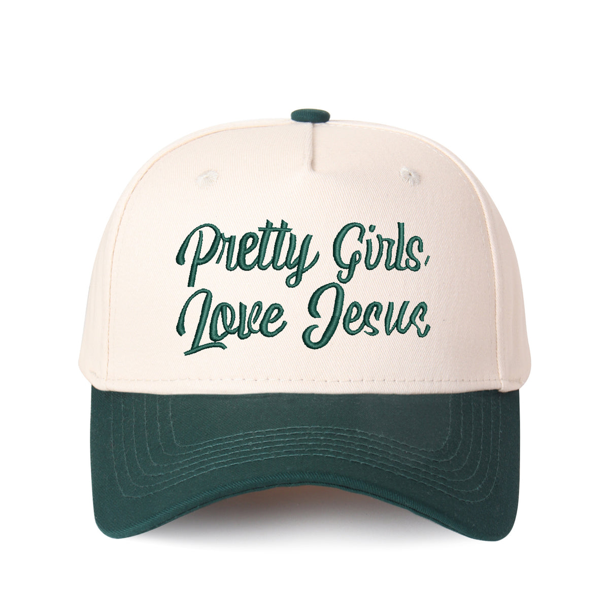Pretty Girls Love Jesus Embroidered Trucker Hat
