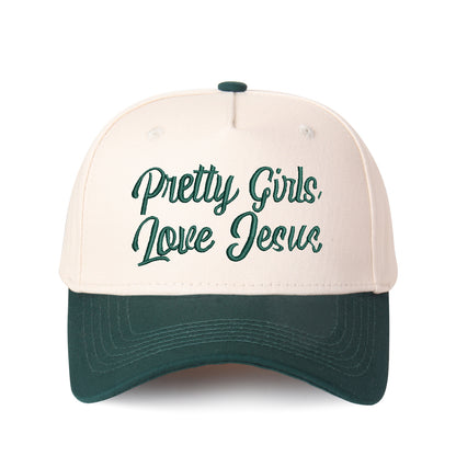 Pretty Girls Love Jesus Embroidered Trucker Hat