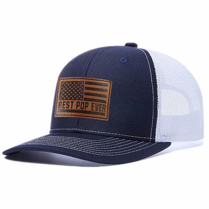 Best Pop Ever Leather Patch Trucker Hat
