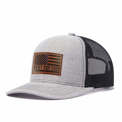 Best Pop Ever Leather Patch Trucker Hat
