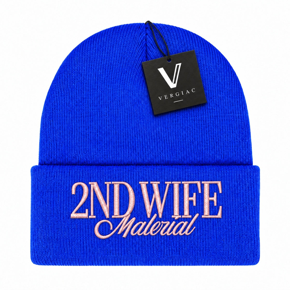 A 2ND WIFE Embroidered Acrylic Knitted Hat Unisex High Elasticity High Gram Weight Warm and Comfortable