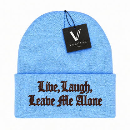 A Gothic font Embroidered Acrylic Knitted Hat Unisex High Elasticity High Gram Weight Warm and Comfortable