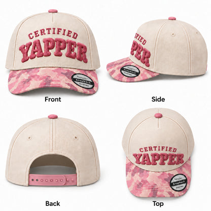 Certified Yapper Novelty Rounded 5-Panel Trucker Hat