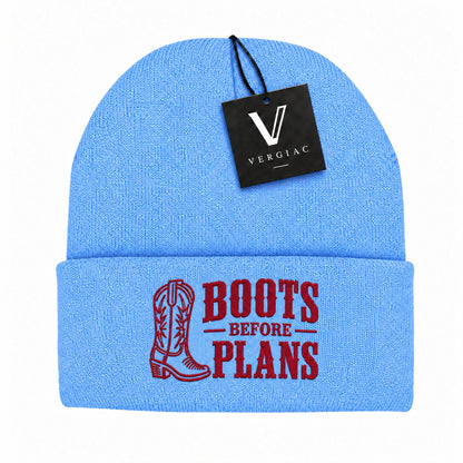 Boots Before Plans Embroidered Knit Beanie