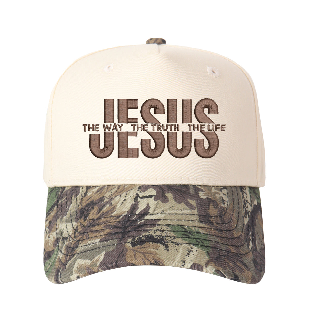 Jesus The Way The Truth The Life Embroidered Trucker Hat
