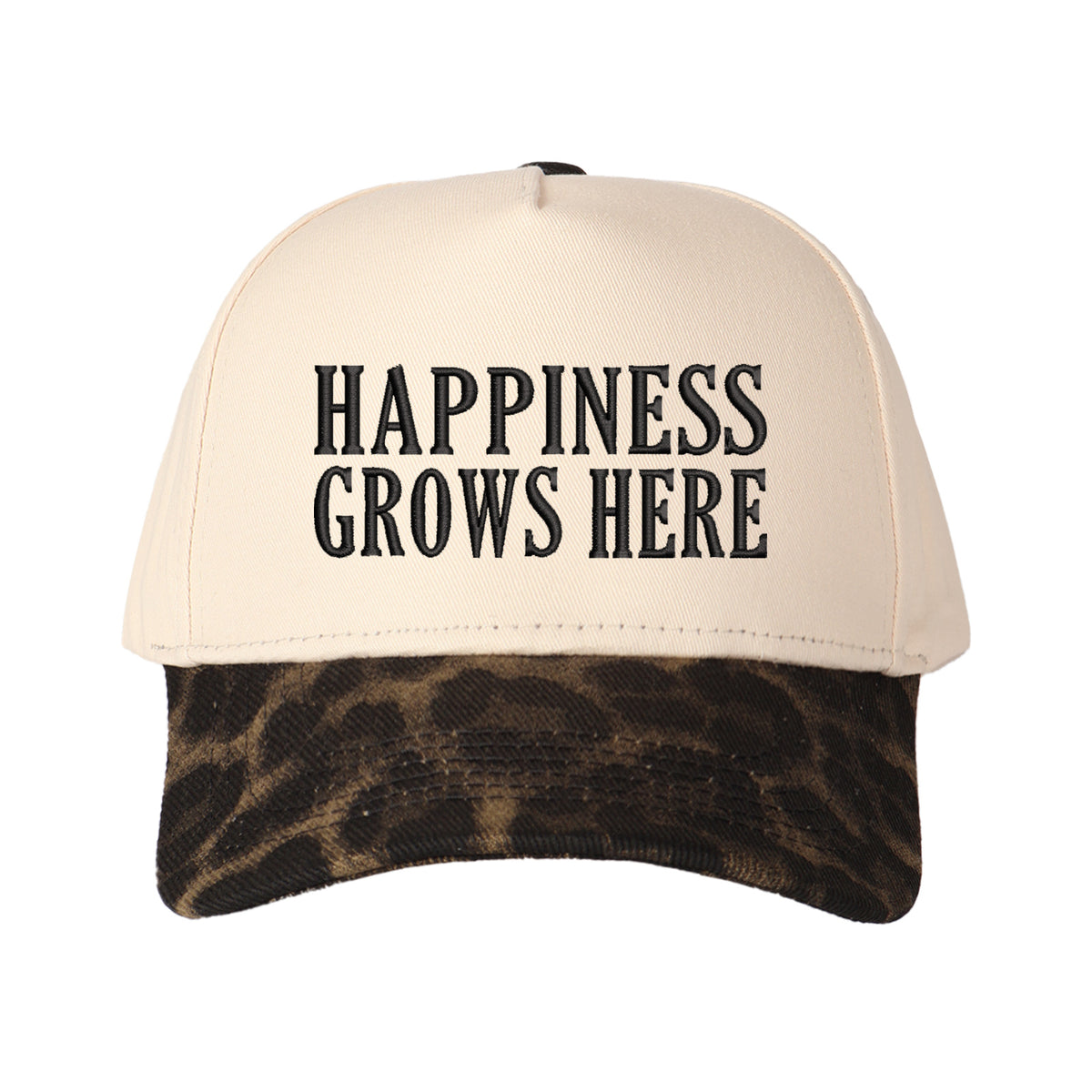 Happiness Grows Here Embroidered Trucker Hat