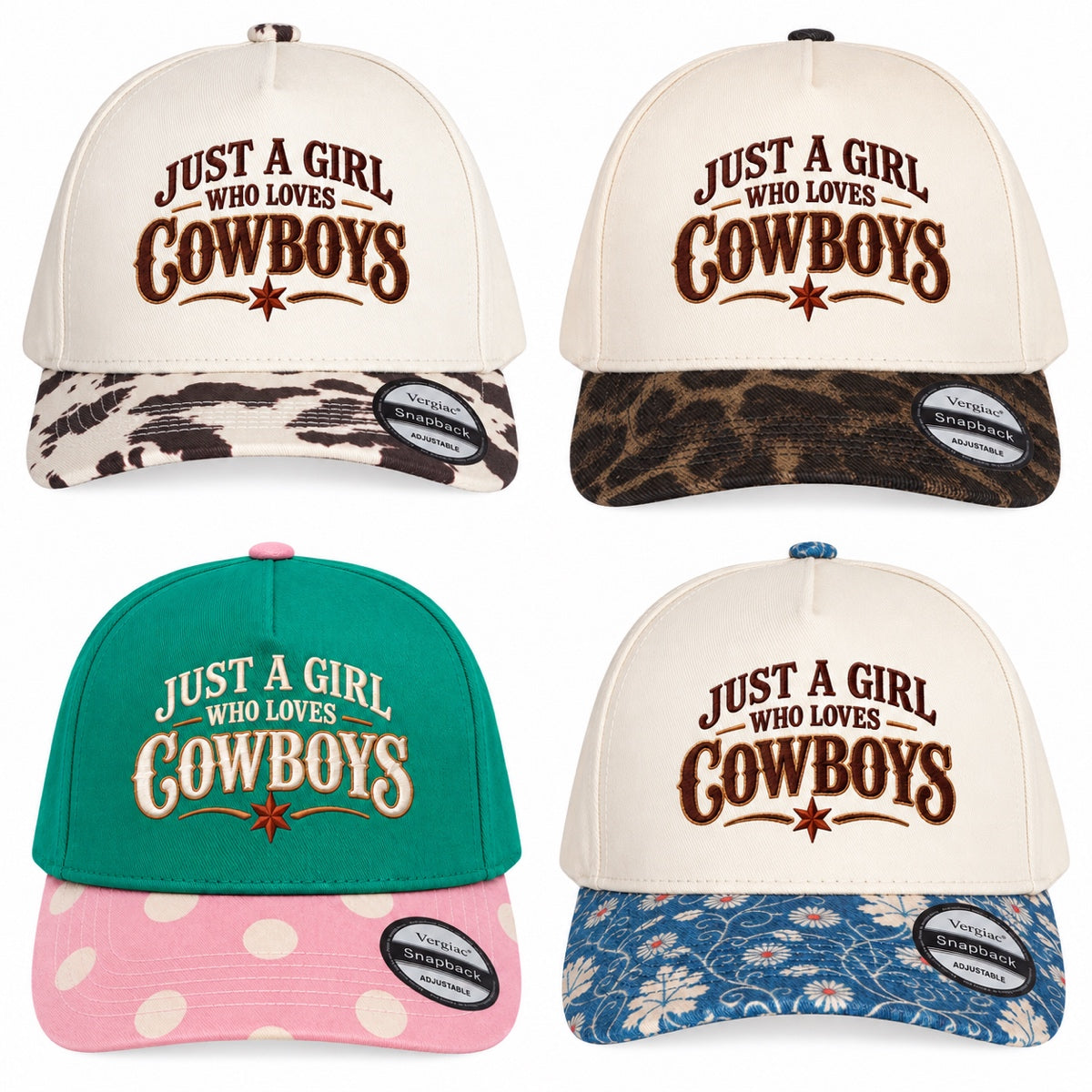 Just A Girl Who Loves Cowboys Western 5-Panel Trucker Hat