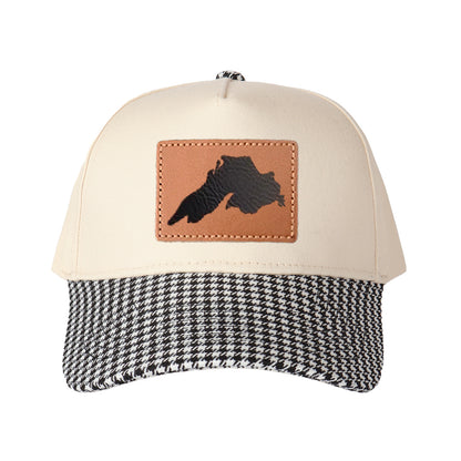 Upper Peninsula Of Michigan Leather Patch Trucker Hat