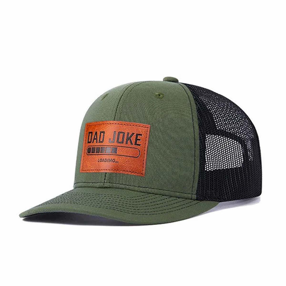 Dad Joke Loading... Leather Patch Trucker Hat