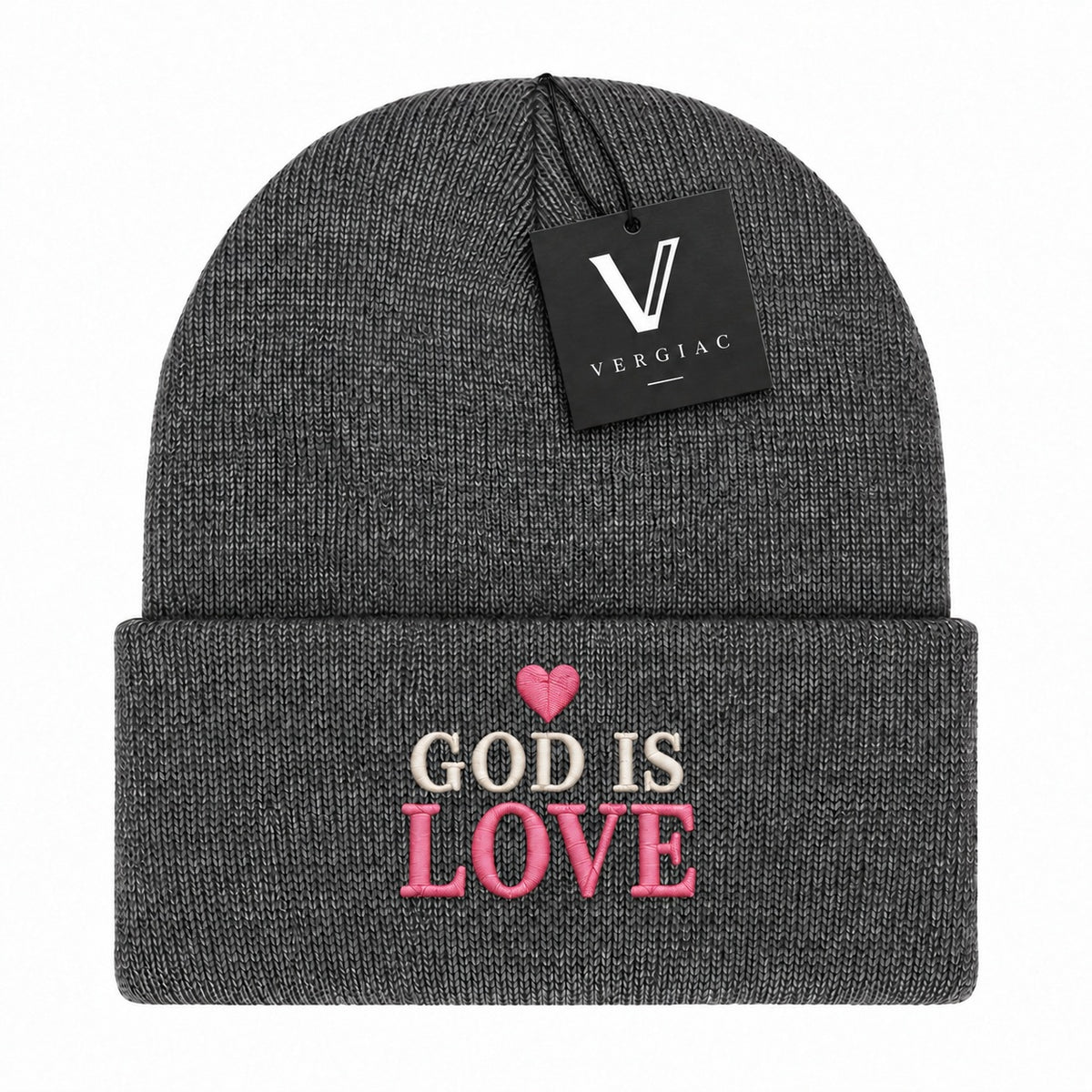 A GOD IS LOVE Embroidered Acrylic Knitted Hat Unisex High Elasticity High Gram Weight Warm and Comfortable