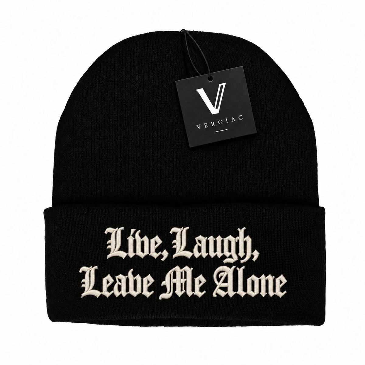 A Gothic font Embroidered Acrylic Knitted Hat Unisex High Elasticity High Gram Weight Warm and Comfortable