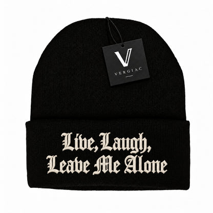 A Gothic font Embroidered Acrylic Knitted Hat Unisex High Elasticity High Gram Weight Warm and Comfortable