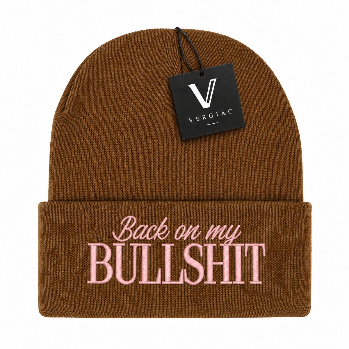 A Back on my BULLSHIT Embroidered Acrylic Knitted Hat Unisex High Elasticity High Gram Weight Warm and Comfortable