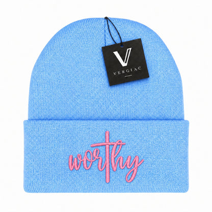 Worthy Embroidered Knit Beanie