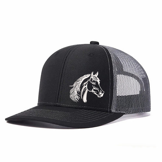 Vintage Western Horse Embroidered Trucker Hat