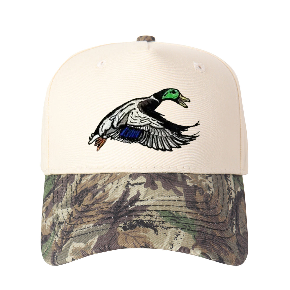 Flying Mallard Duck Embroidered Trucker Hat